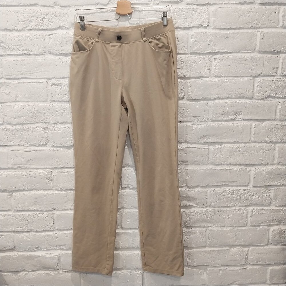 BALEAF Pants Womens M Petit Beige Waist 29 Slacks Stretchy Work Straight Leg